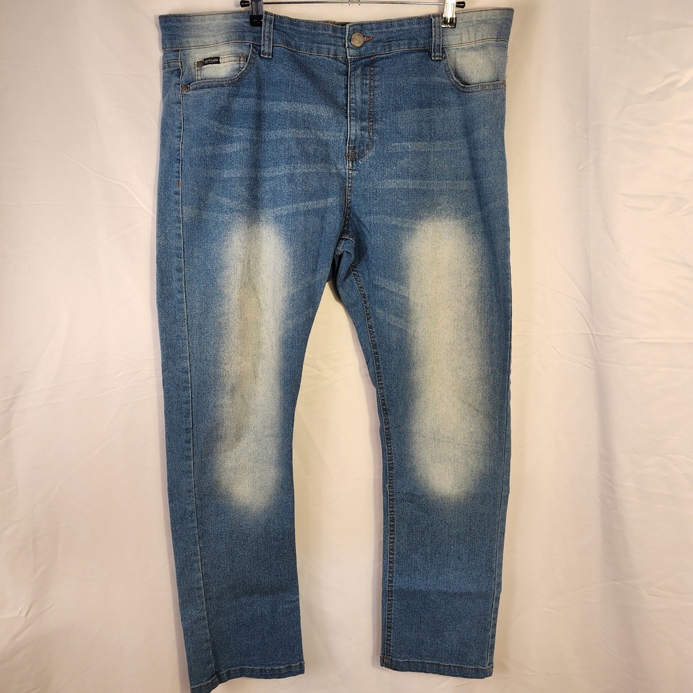 Phat Farm Skinny Jeans Mens 40x30 Blue Wash Distressed Grunge Punk‎ Streetwear